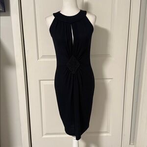 St John Evening Elegant Black Sleeveless Dress